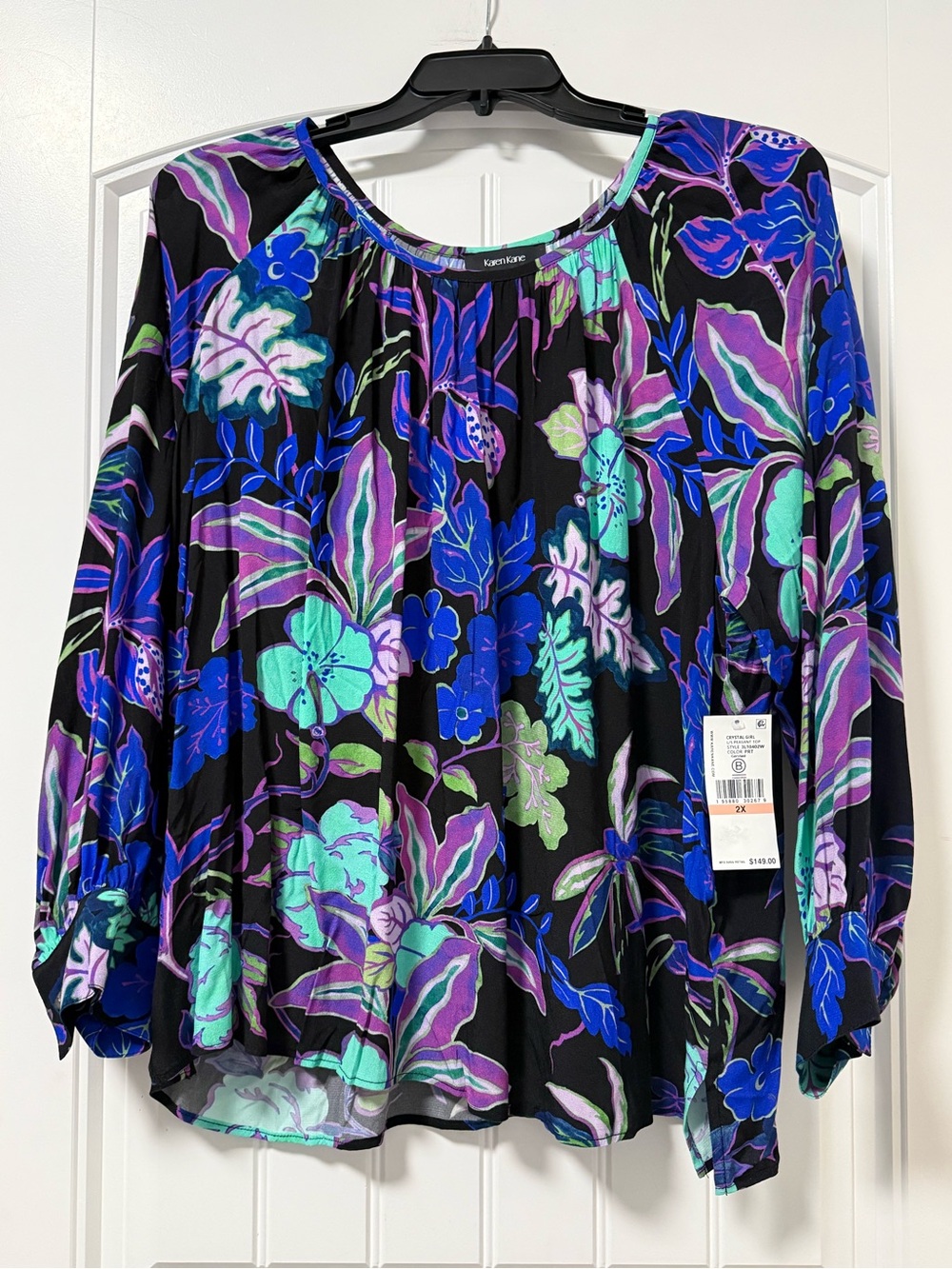 NWT Karen Kane Floral Peasant Top